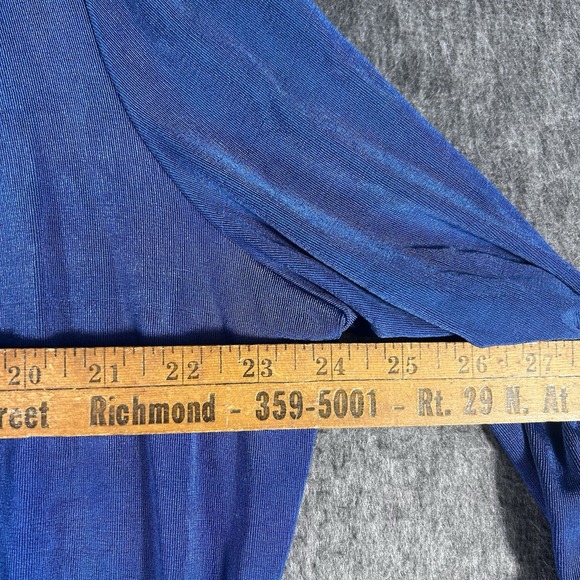 Chicos Travelers Blue Cardigan Size 4 or 20 22 2X Open Front Slinky Vacation - Picture 4 of 7